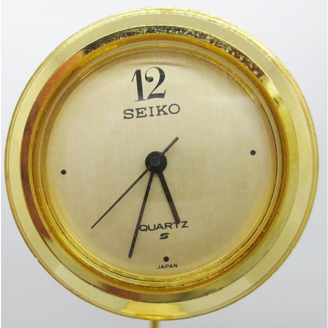 1980s Vintage Seiko Quf103g Pendulum Desk Clock in Articulated