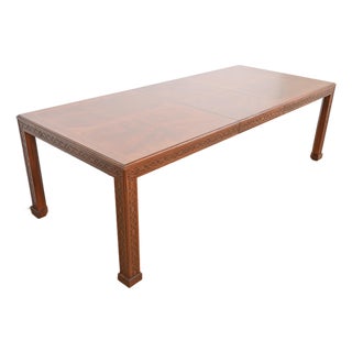 Henredon Georgian Carved Mahogany Extension Dining Table, Newly Refinished For Sale