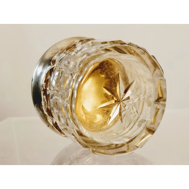 Sterling Silver and Cut Glass Dresser Vanity Jar For Sale - Image 4 of 13