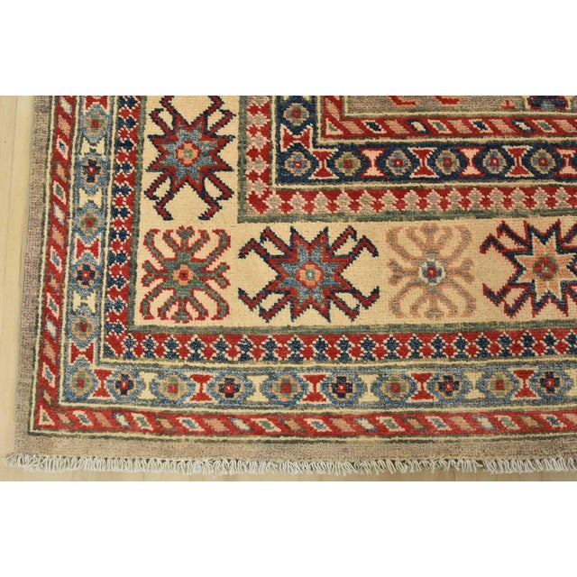 Kazak Rug 8’1” X 10’2” Gray Wool Tribal Hand-Knotted Oriental Carpet For Sale - Image 11 of 14