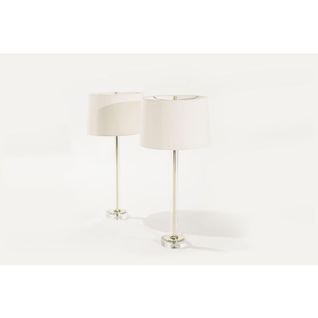 Mid 20th Century Glass and Brass Table Lamps, C. 1960s For Sale - Image 5 of 12