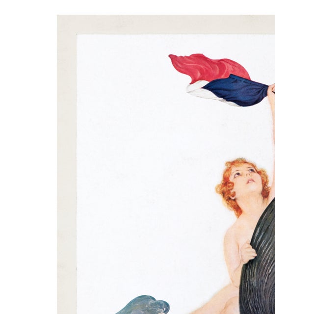 Allegorical seascape wall art print reproduction of Vive la France (1917) by Raphael Kirchner, depicting a symbolic female...