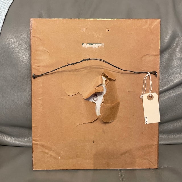 1950s Vintage Hand Painted Framed Limoges Frangonard Medallion — Courting Couple For Sale - Image 5 of 11