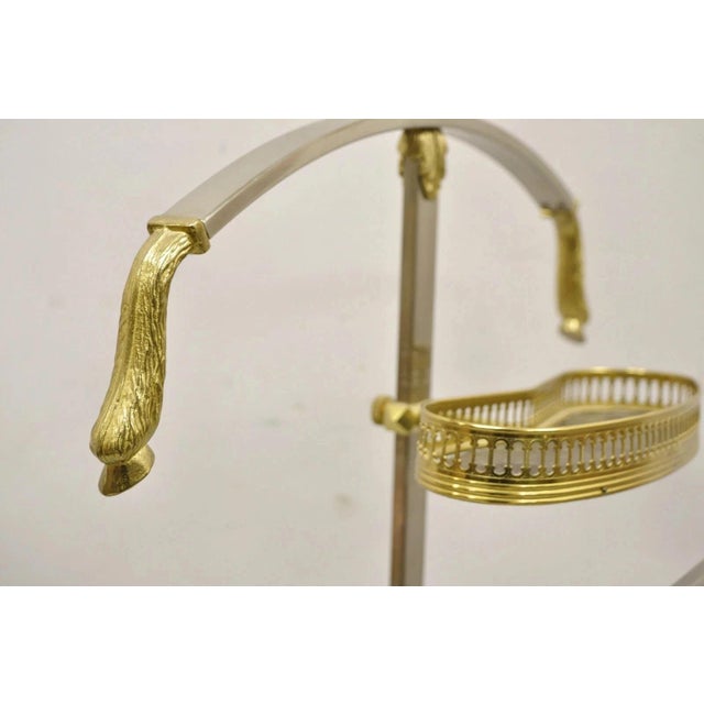 Vintage Italian Maison Jansen Style Brass & Steel Rams Head Suit Clothing Valet For Sale - Image 11 of 11