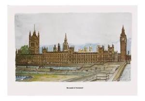 1970s After Bernard Smith "The House of Parliament", English Traditional Vintage Print