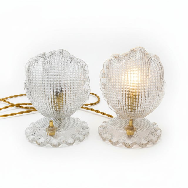 Mid-Century Modern 1940s Barovier & Toso Bell Table Lamps - Pair For Sale - Image 3 of 3