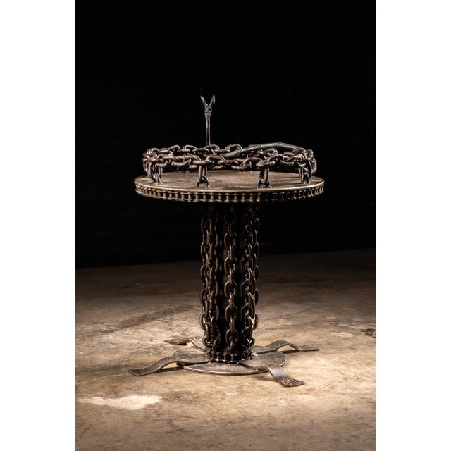 1970s Hand Forged Brutalist Devil Cigar Table | Chairish
