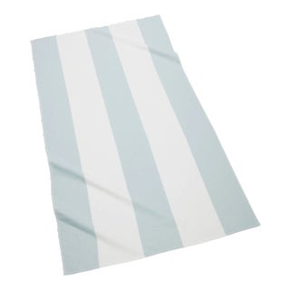 Block Stripe Beach Towel in Seaglass/White For Sale