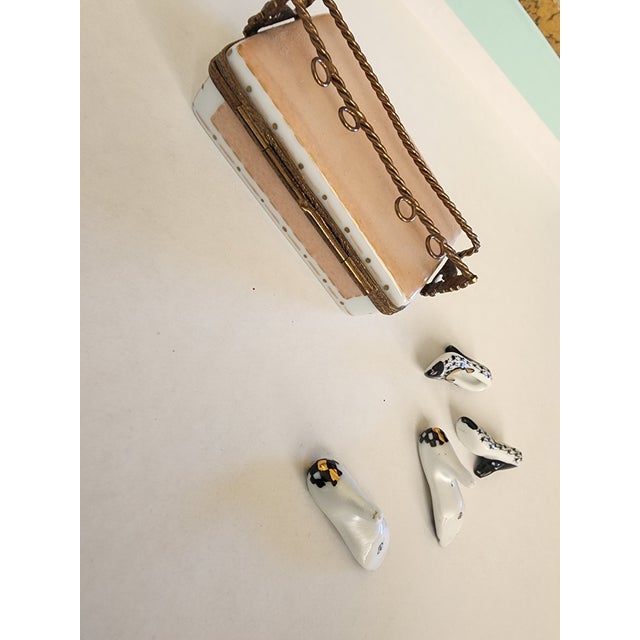 Pink Limoges Porcelain Box Shoe Themed For Sale - Image 8 of 9