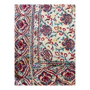 Persian Hand Block Printed Tablecloth Bedcover Fabric Rare 1970’s Vintage