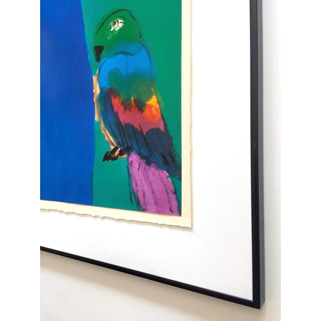 Walasse Ting Vintage Large Framed Offset Lithograph Print "Can I Give You a Parrot ?" 1983 For Sale - Image 12 of 13