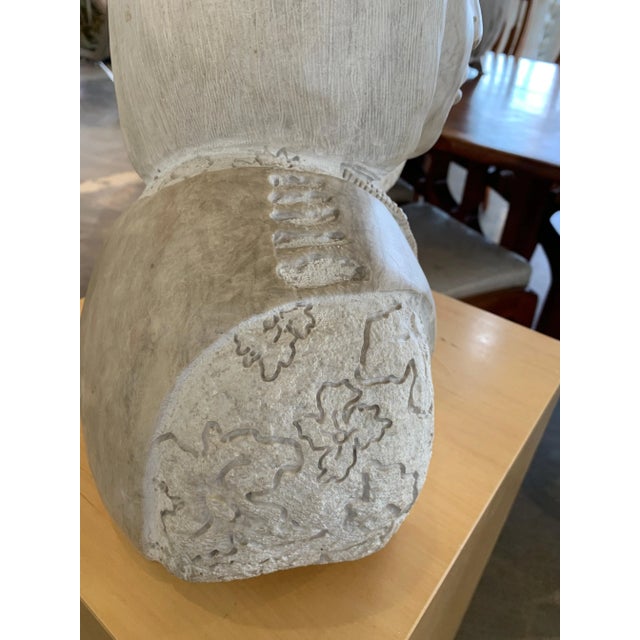 Mid-Century Modern Doug Hyde Stone Sculpture of an American Inuit For Sale - Image 3 of 13