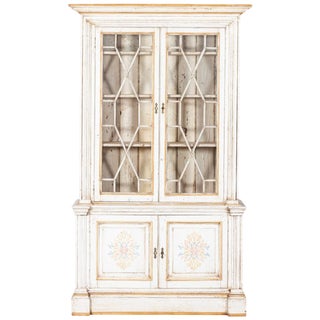 19th Century English Painted Astragal Glazed Bookcase Cabinet For Sale