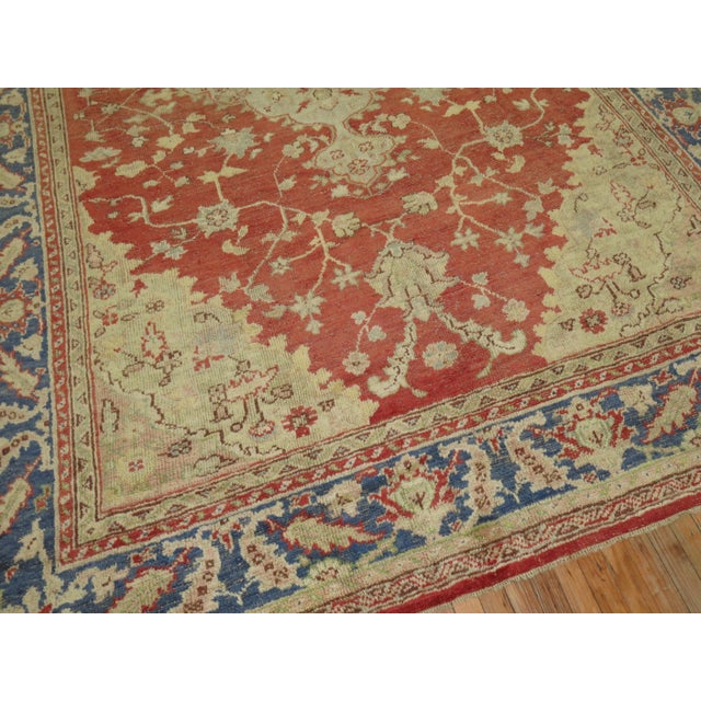 Early 20th Century Antique Oushak Rug 9' x 12' For Sale - Image 9 of 10