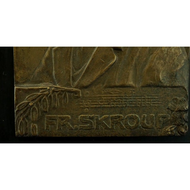 20th Century Bronze Plaque Portrait of František Škroup by Antonín Popp, Paris, 1912 For Sale - Image 14 of 18