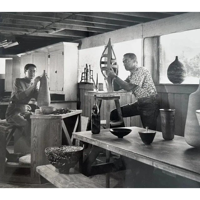 Gertrud and Otto Natzler Tall Cylindrical Bottle, 1968 - 2 Pieces For Sale - Image 16 of 18