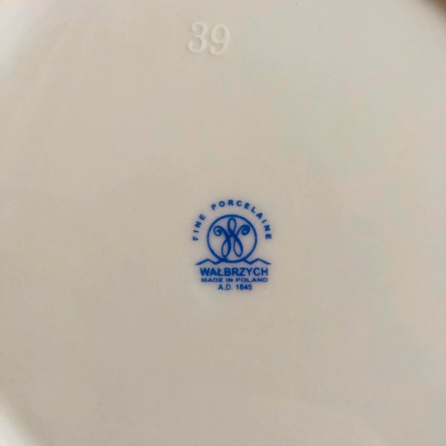 1990s 90s Wa?brzych Porcelain Salad Plates S /5 For Sale - Image 5 of 6