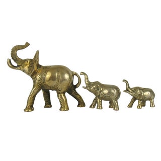 Vintage Brass Elephants - Set of 3 For Sale