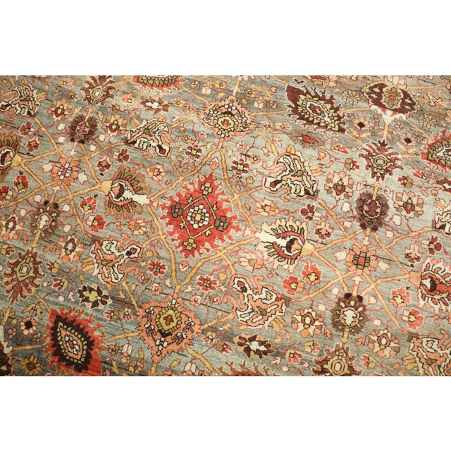 Antique Bidjar Floral Palmette Rug no. j5331 For Sale - Image 11 of 12