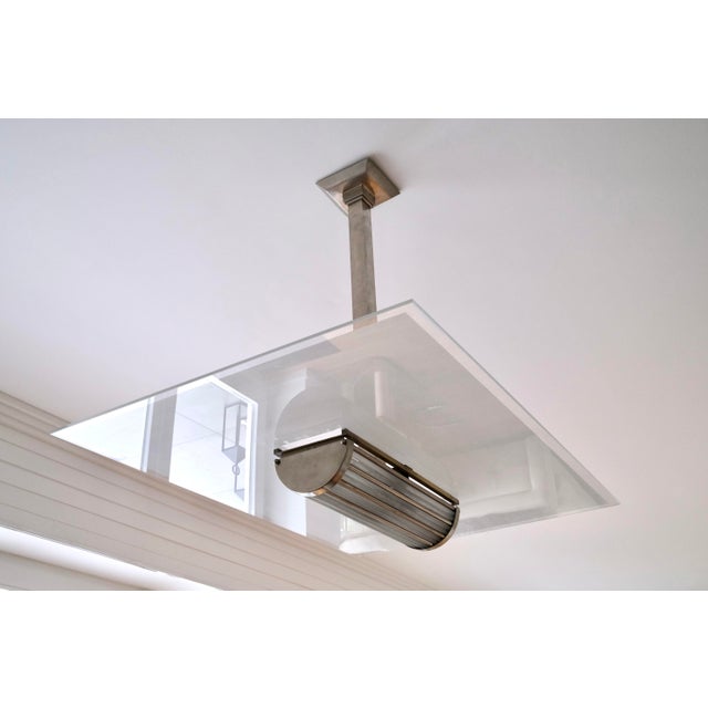 1930s Ceiling Lamp with Glass Rods and Chrome Plating, 1930s For Sale - Image 5 of 8