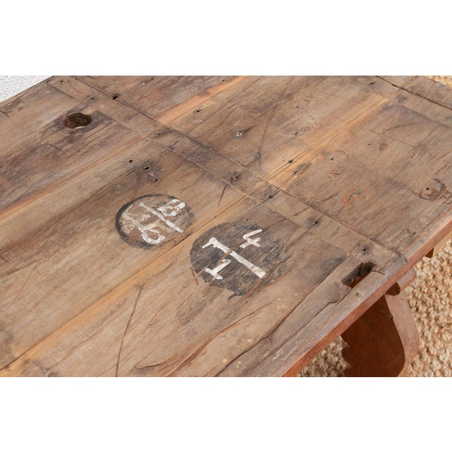 Antique Oxidized Teak South India Coffee Table For Sale - Image 4 of 12