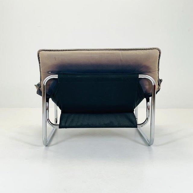 Mid-Century Modern Tublar Frame Chair in Black Leather by Johan Bertil Häggström for Ikea, 1970s For Sale - Image 11 of 16