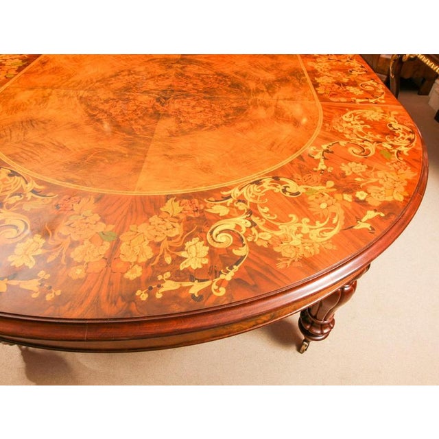Wood Vintage Extendable Burr Walnut Dining Table, 1990s For Sale - Image 7 of 18