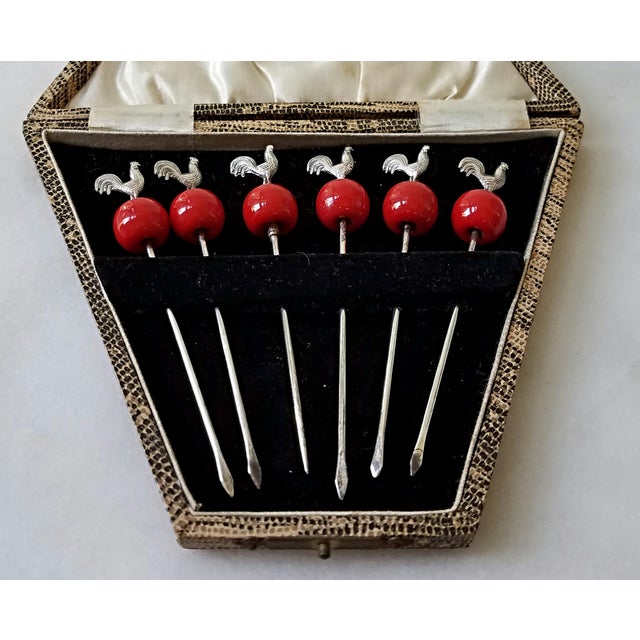 Vintage Bakelite & Sterling Cocktail Picks Set of 6 Chairish