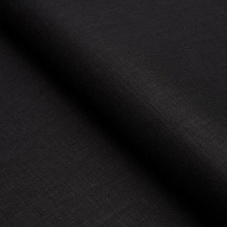 Sample - Schumacher Middleton Linen Fabric in Black For Sale