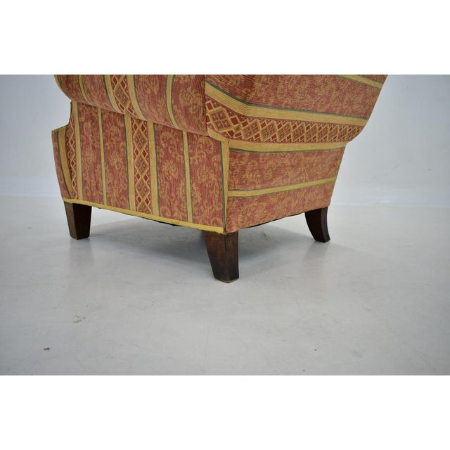Textile Art Deco Armchair, Czechoslovakia, 1940s For Sale - Image 7 of 18