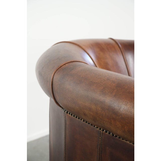Vintage Sheepskin Club Armchair For Sale - Image 10 of 13