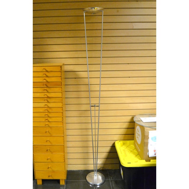 Mid-Century Modern 20th Century Estiluz Chrome Torchière Halogen Floor Lamp Leonardo Marelli Italy For Sale - Image 3 of 16