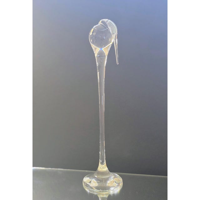 1980s Late 20th C. Steuben Crystal Stork by Paul Schulze For Sale - Image 5 of 11