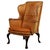 Brown Danish Leather Lounge Chair with Baroque Style Legs, 1930s For Sale - Image 8 of 8