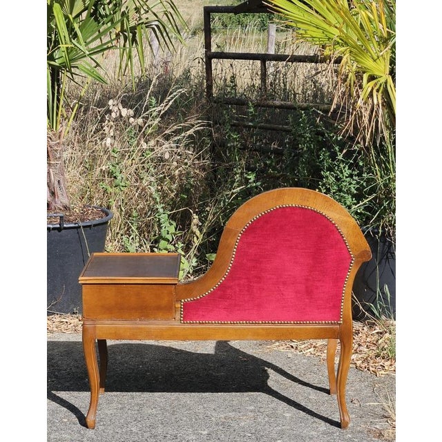 French Telephone Bench in Red, 1970s For Sale - Image 16 of 17