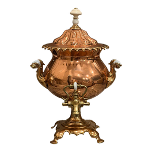 Mid-19th Century Victorian Copper & Brass Samovar Tea Urn, England, C. 1860