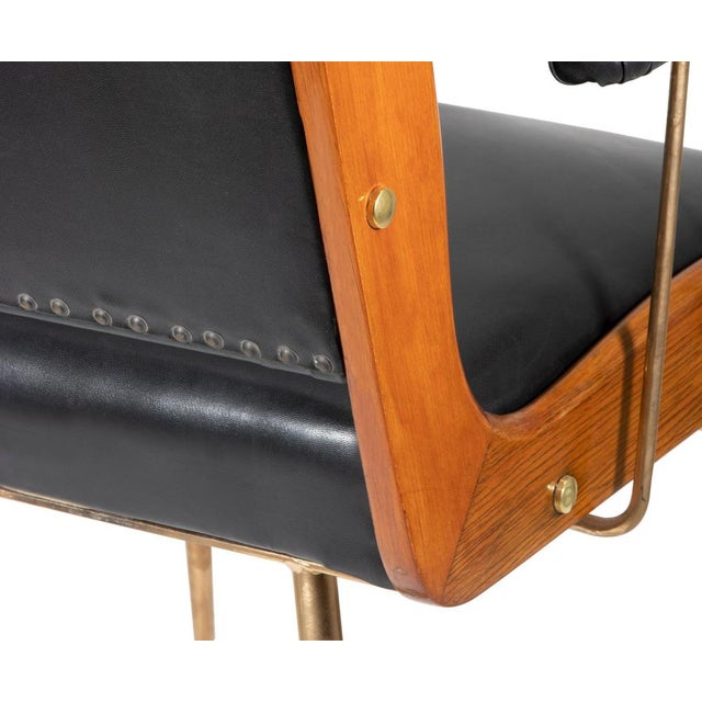 Green Italian Fabric and Wood Armchairs by Carlo Ratti, 1960s, Set of 2 For Sale - Image 8 of 10