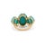 18k Solid Gold Oval 15.78ct Turquoise Three Stone Victorian Ring Size 4 For Sale - Image 10 of 17