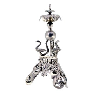 Silver Toothpick Holder with Swans For Sale