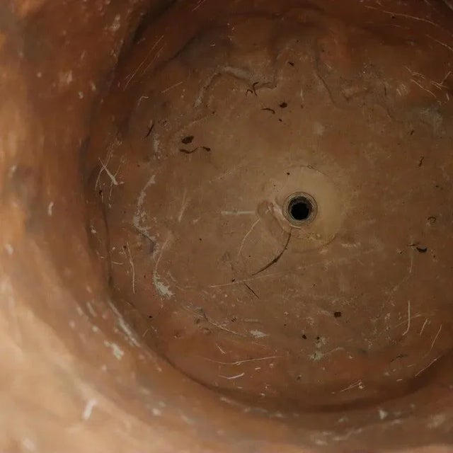 1940s Pair of Vintage Classical Terra Cotta Colored Plaster Garden Urns C1940 For Sale - Image 5 of 9