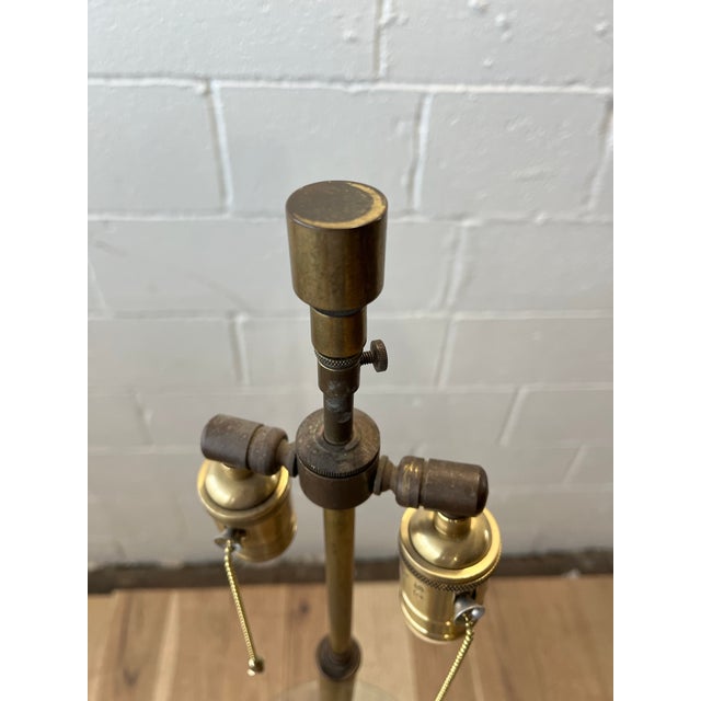 Metal Stiffel Brass Floor Lamp With Round Glass Table For Sale - Image 7 of 12