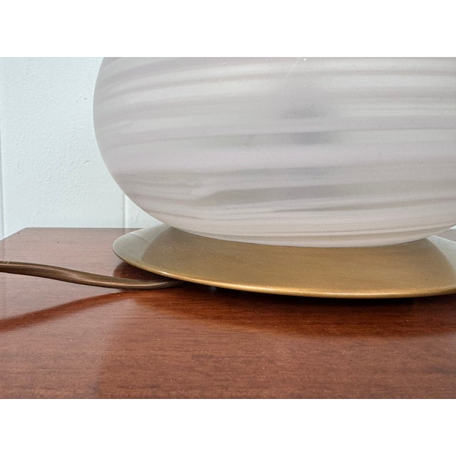 Vintage Italian Table Lamp with Brass Base and Glass Globe, 1970s For Sale - Image 13 of 15