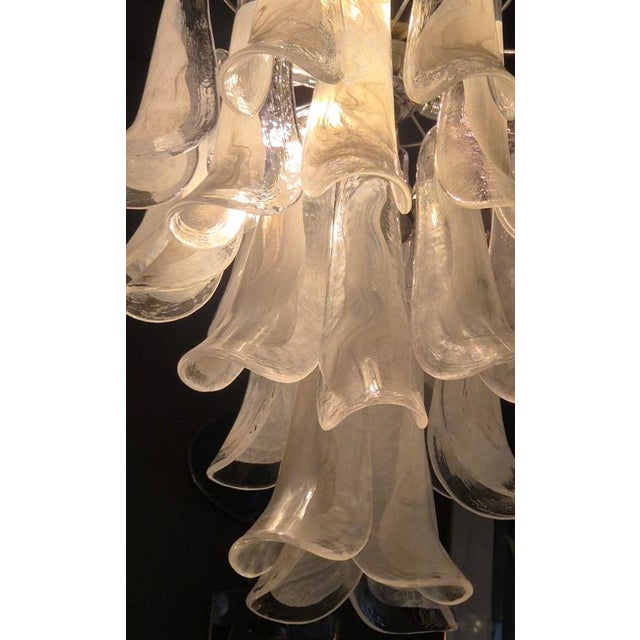 A 1970s Murano lamp, most like by AV Mazzega or La Murrina, both leading makers of this model "Petali" / "Calla". The...
