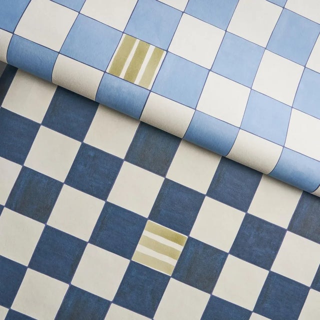 Not Yet Made - Made To Order Schumacher X Backdrop Gambit Panel in Sky & Deep Navy For Sale - Image 5 of 5