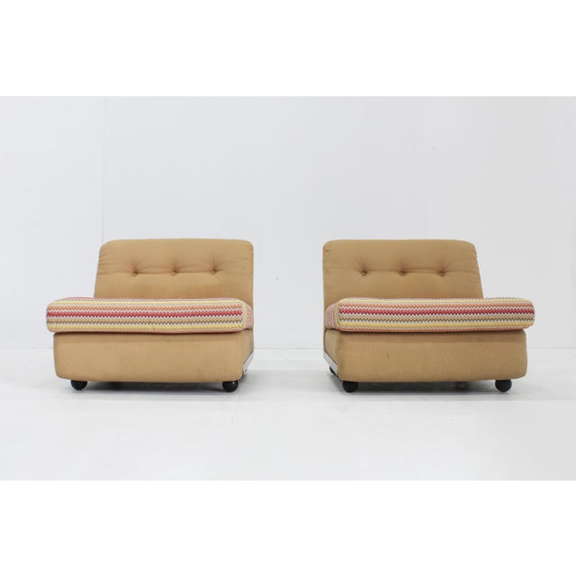 Textile Vintage Amanta Lounge Chairs by Mario Bellini for C&B Italia, 1960s, Set of 2 For Sale - Image 7 of 12