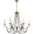 Chapman & Myers for Visual Comfort Signature Marigot Medium Chandelier in Rust & Antique-Burnished Brass with Tudor Brown Beaded Trim For Sale