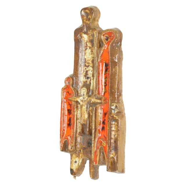 Vintage Earthenware Wall Sculpture from Perignem, 1950s For Sale - Image 3 of 15