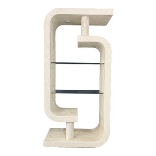 Postmodern Sculptural Plaster and Glass Shelves For Sale