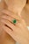 Statement Emerald Split Ring Size 7 in 14k Gold With Diamonds For Sale - Image 4 of 12