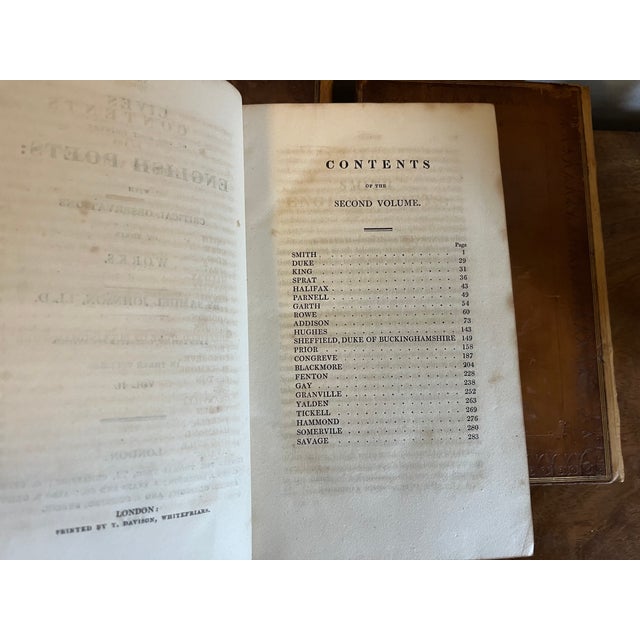 Fine Leather Bindings - Samuel Johnson "Lives of Most Eminent Poets" - Books Published 1824 - 3 Volumes For Sale - Image 12 of 14